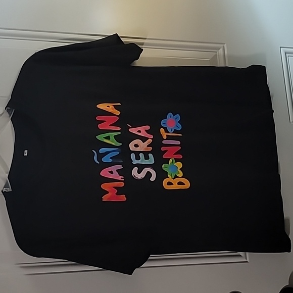 Black Graphic Tee with Colorful Print - Picture 3 of 7